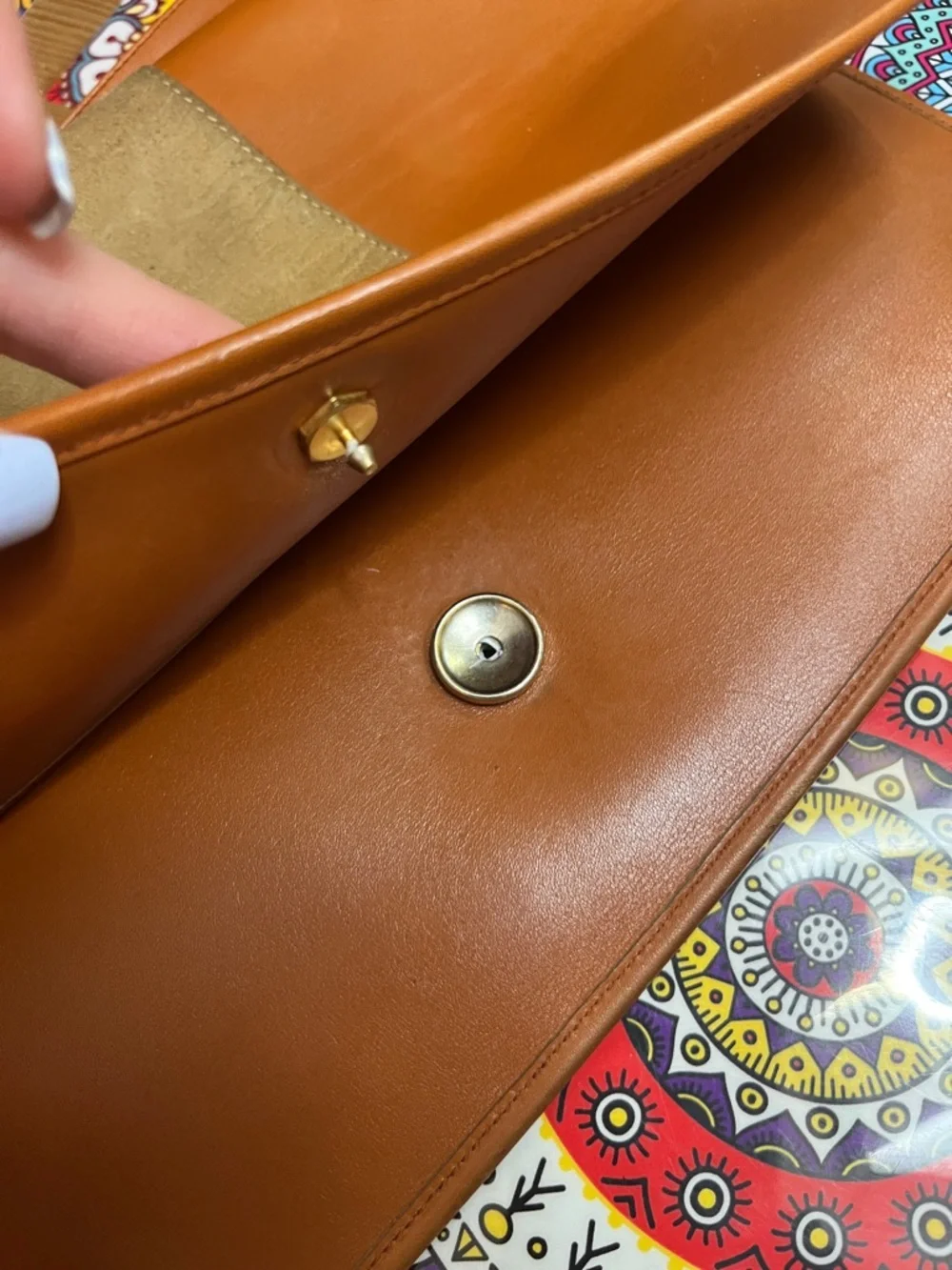 Vintage DIOR shoulder Bag in Cognac with Suede Center - Picture 12 of 12